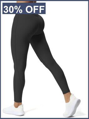 High Waisted Workout Leggings 26.5 Inseam Nylon Spandex Tummy Control